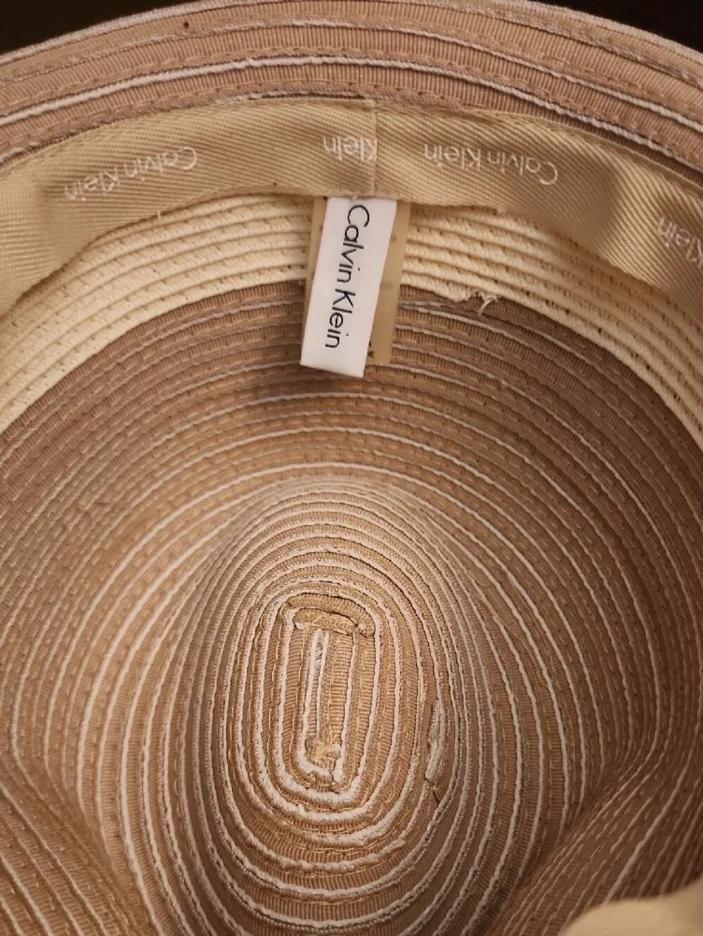 Calvin Klein Two-Tone Tan and Cream Fedora Hat